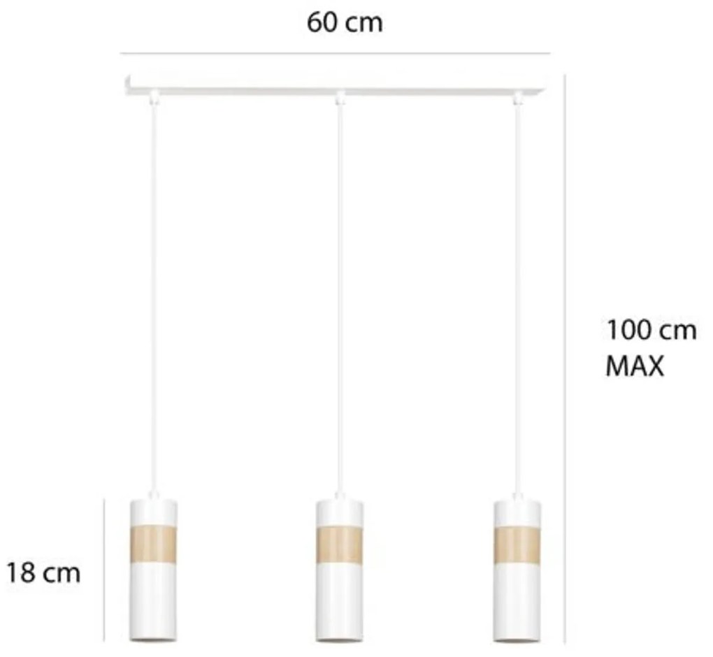Lampadario a sospensione AKARI 3 WHITE
