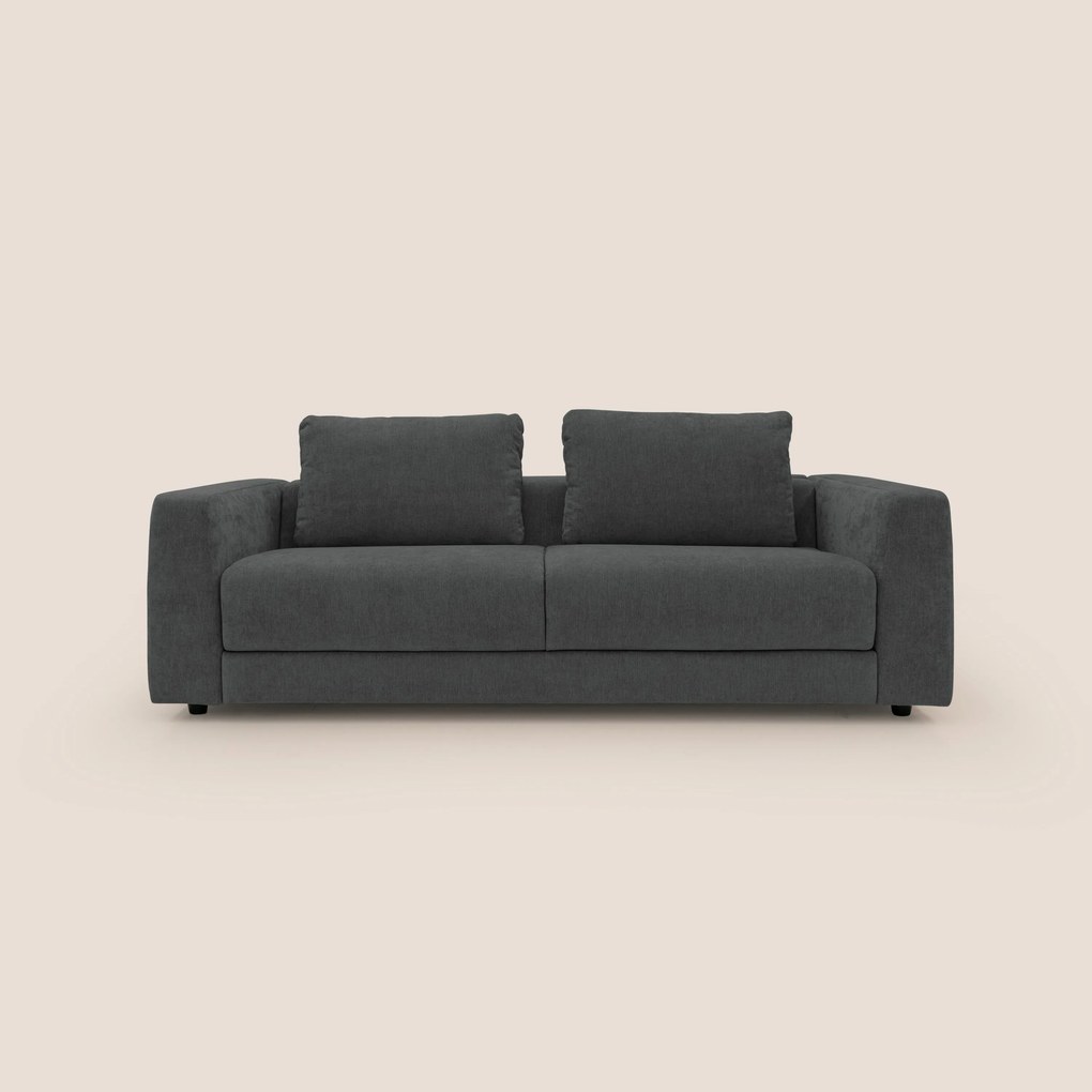 Freia Divano letto minimal materasso h15 cm con morbidi schienali in tessuto impermeabile T14 antracite