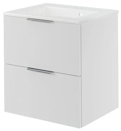 Mobile da bagno sospeso sotto lavabo L 105 x H 35 x P 51 cm bianco, 1 cassetto Neo, Maniglie acquistabili separatamente