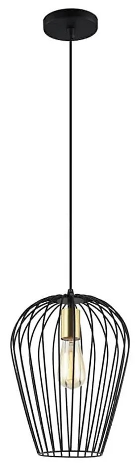 Klausen 111013 - Lampadario a sospensione con filo BLANCHE 1xE27/11W/230V nero