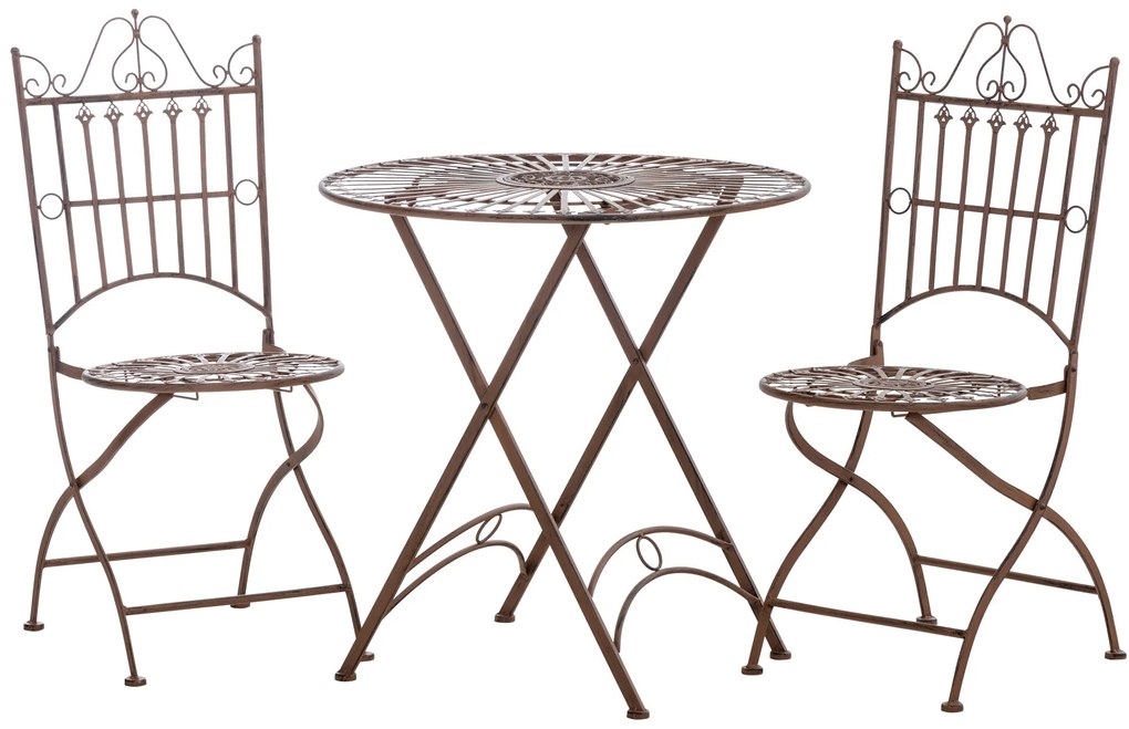 Set Da Giardino İn Ferro Sitzgruppe Tegal Con Design Nostalgico E Finiture Decorative İntricat? / Antik Braun