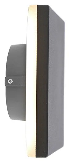 Applique da parete di design in alluminio grigio 15 cm con LED 9W - Skyf