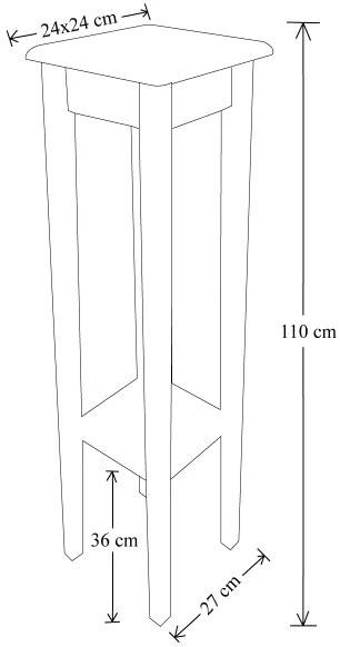 Colonna portavaso in legno arredo ingresso BIG H110 Noce