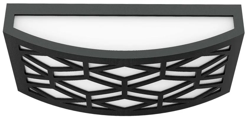 Applique Slim per Esterni con Griglia decorativa IP65 - E27 Nera Colore del corpo Nero