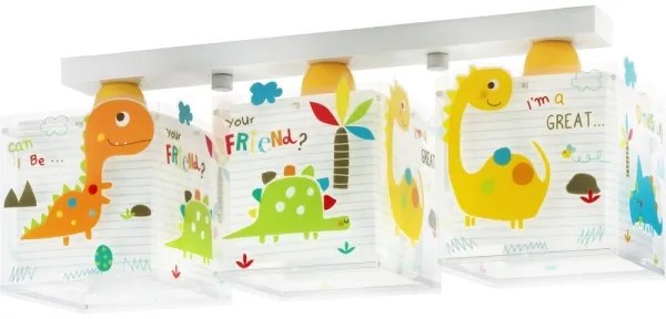 Dalber D-73453 - Plafoniera per bambini DINOS 3xE27/60W/230V