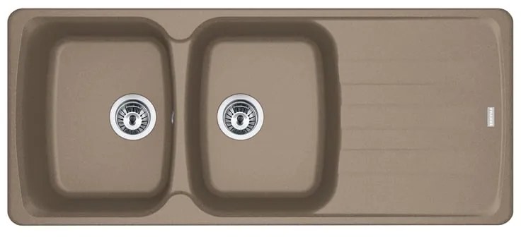Lavello integrato 2 vasche in fragranite beige FRANKE Antea L 116 x L 50 cm