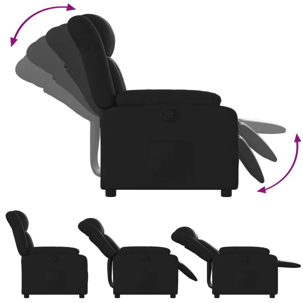 Poltrona reclinabile nera in similpelle
