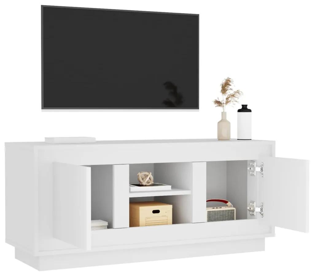 Mobile porta tv bianco 102x35x45 cm in legno multistrato