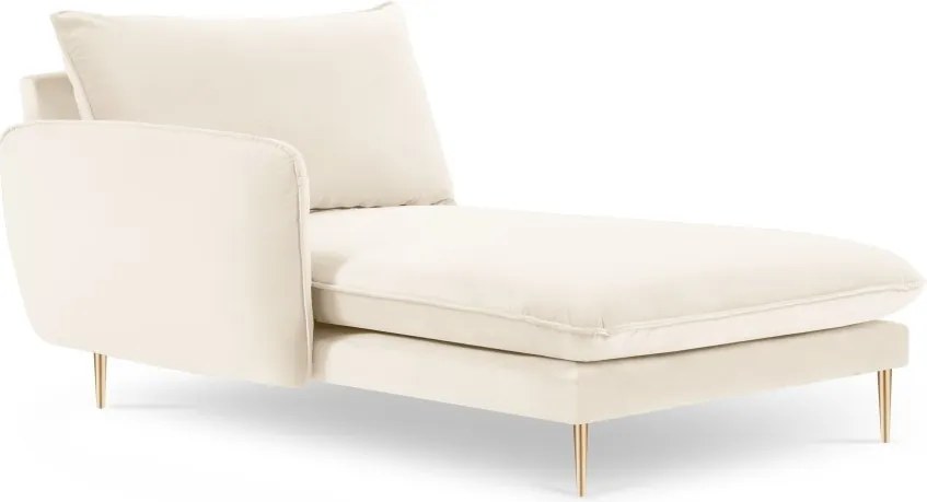 Chaise longue Vienna in velluto con gambe oro - L170cm