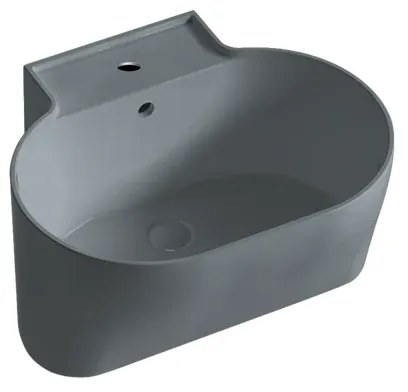 Lavabo da appoggio Tino COLAVENE ovale piletta non inclusa in ceramica L 60 x H 35 x P 50 cm grigio opaco piletta non inclusa