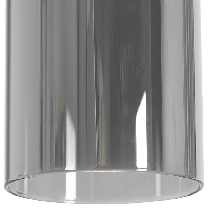 Sospensione moderna nera con vetro fumé 5 luci - Stavelot