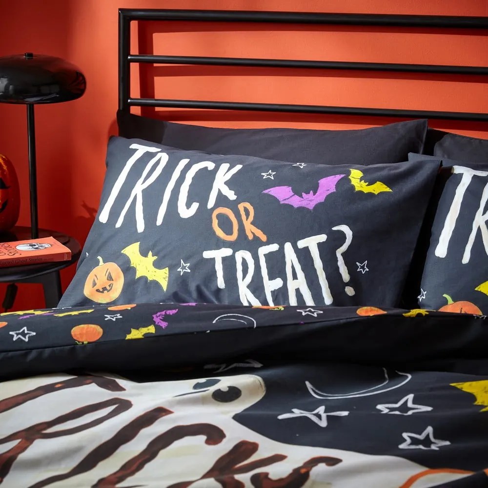 Set copripiumino e federa nero per letto singolo 135x200 cm Halloween Trick or Treat – Catherine Lansfield
