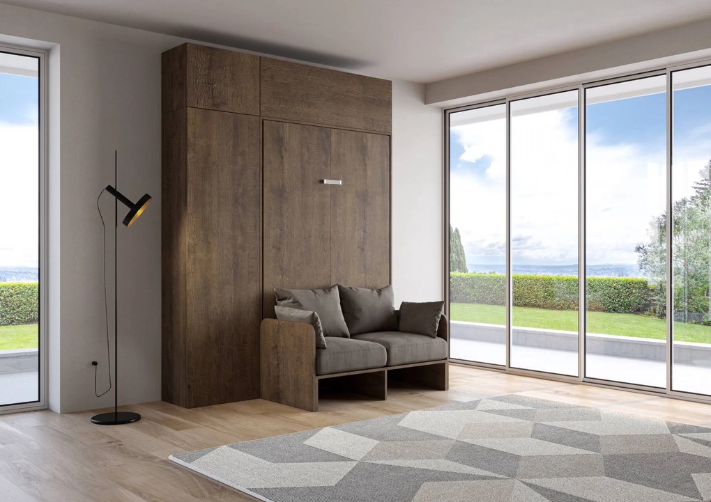 Letto matrimoniale francese a scomparsa 140 verticale Kentaro Sofà, Noce / Classic / ALESSIA 20