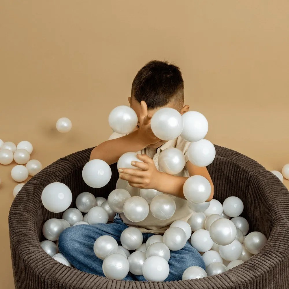 Piscina di palline rosa in velluto a coste ø 90x30 cm Montessori – Meowbaby