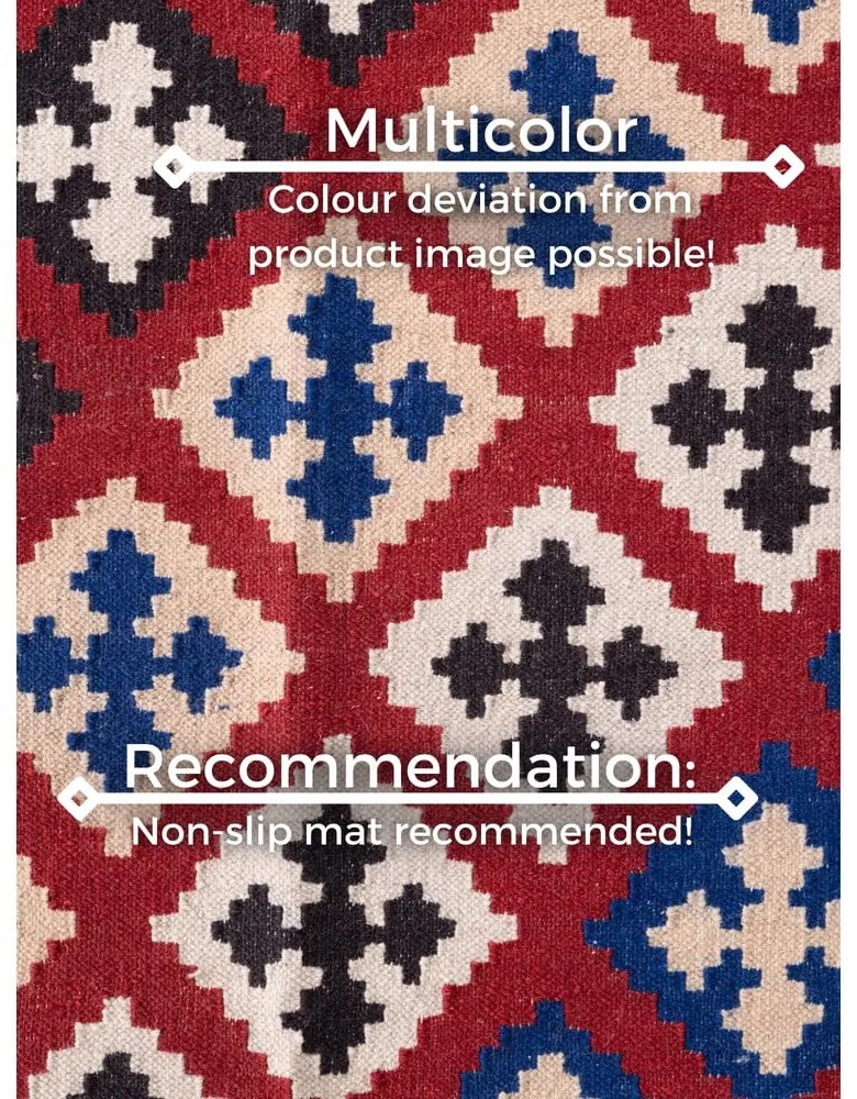 Tappeto rosso in lana reversibile/tessuto a mano 120x170 cm Kamal Rami – Nouristan