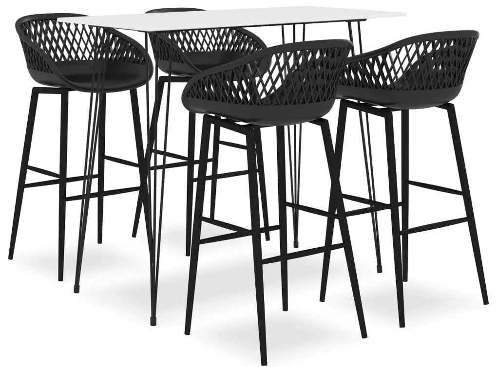Set Da Bar 5 Pz Bianco E Nero /