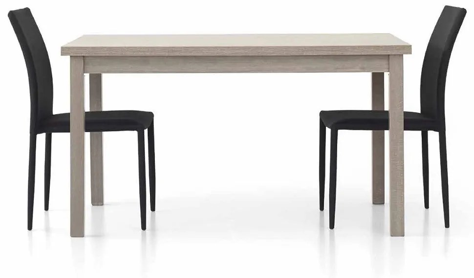 Tavolo da pranzo allungabile in legno rovere grigio 130x80 cm