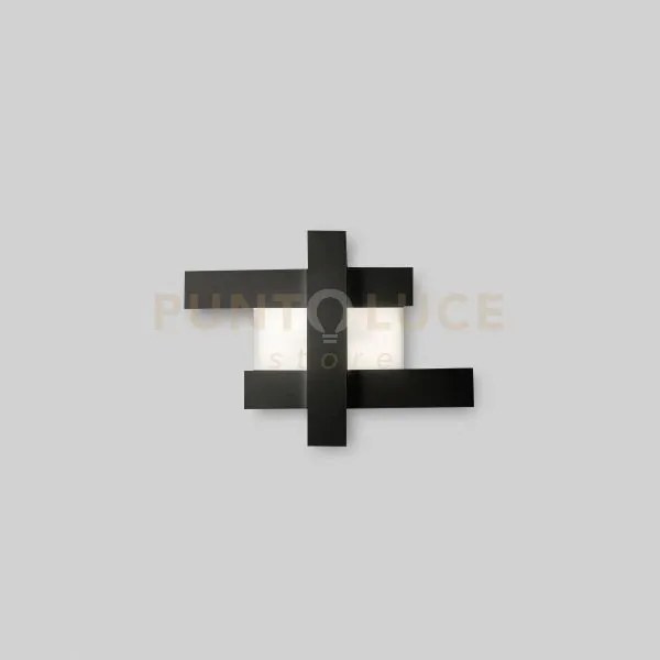 Doha p/p - applique colore nero in alluminio e metacrilato a led 30...