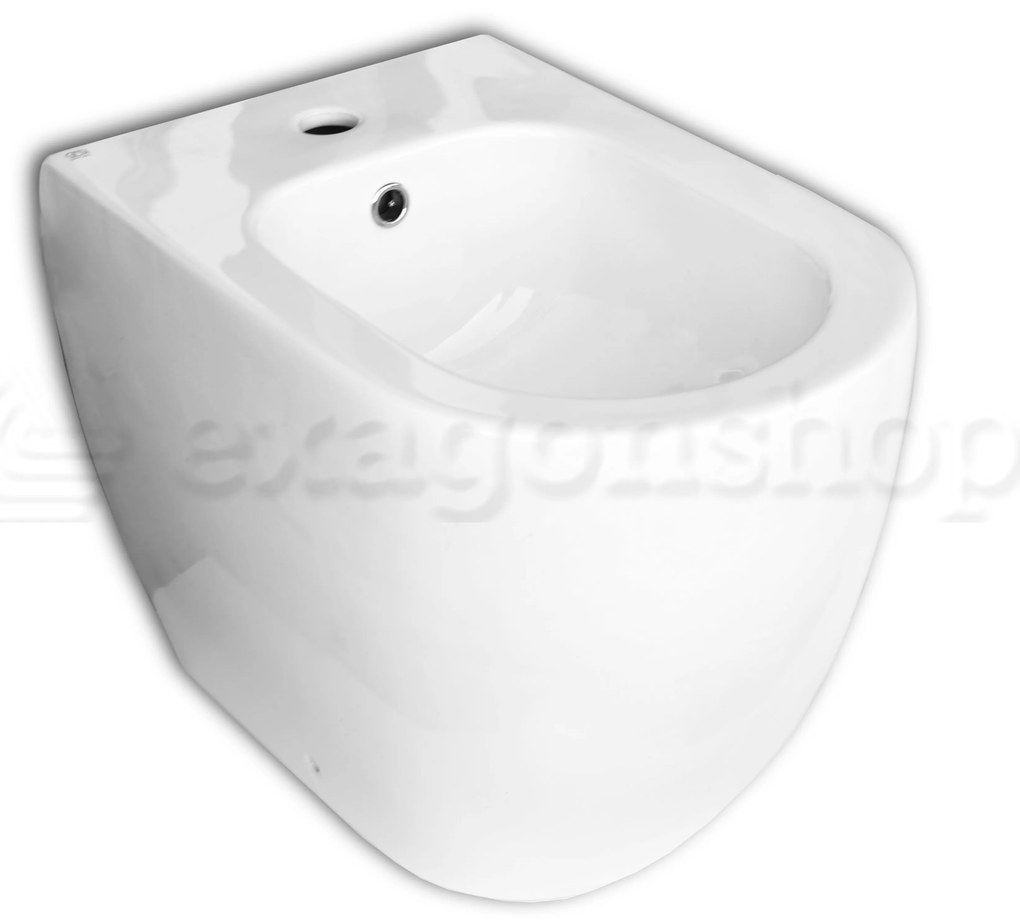 Bidet filo muro a Pavimento in ceramica Bianco lucido 43178 Gessi Emporio