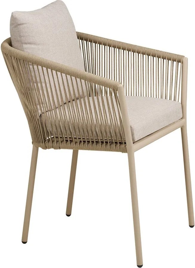 Sedia da esterno beige in metallo/in imbottito Salerno – House Nordic