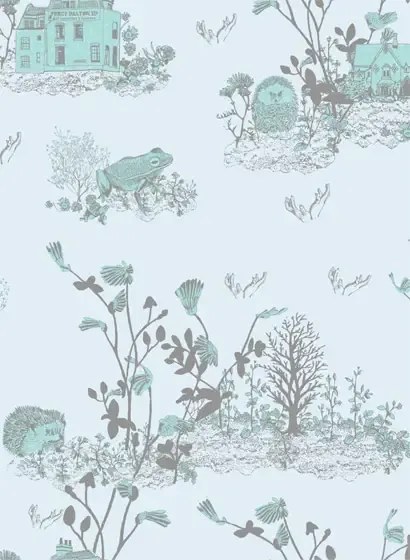 Sian Zeng Carta da parati Woodlands - Blue/ Green