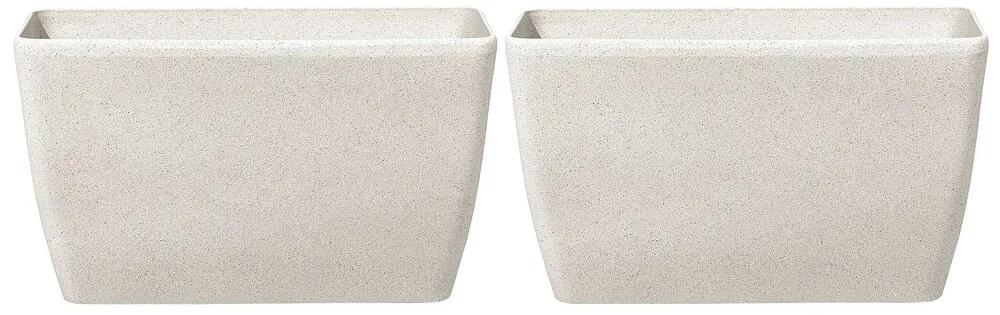 Set di 2 vasi polvere di pietra beige chiaro 74 x 32 cm BARIS Beliani