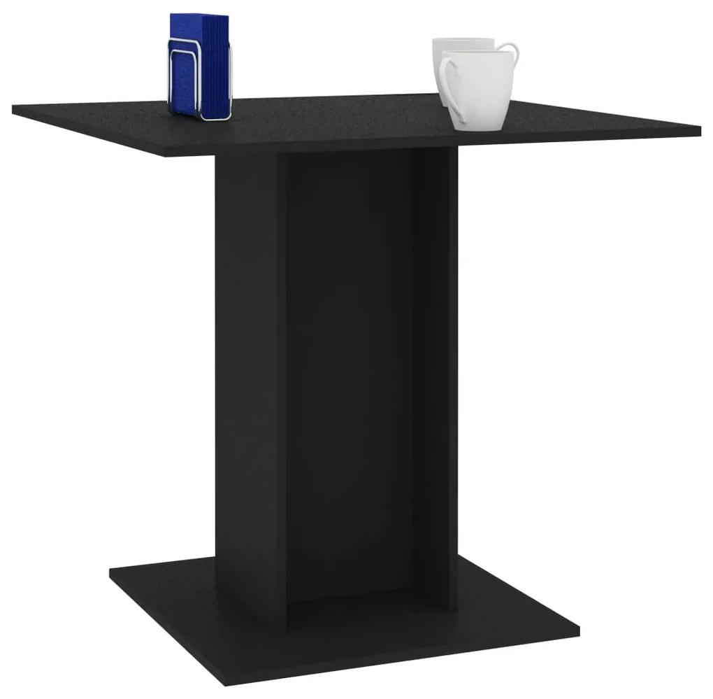 Tavolo da pranzo nero 80x80x75 cm in legno multistrato