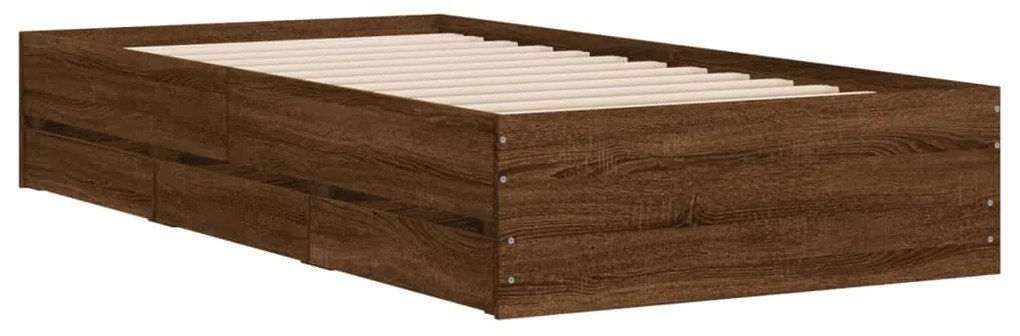 Giroletto cassetti rovere marrone 90x200 cm legno multistrato