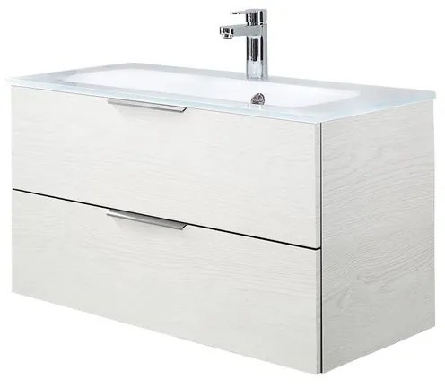 Mobile da bagno sotto lavabo PELIPAL bianco L 99 x H 48 x P 45 cm 2 cassetti, lavabo non incluso