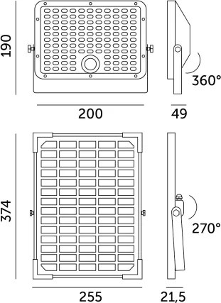 Faro solare LED esterno 30W 6,4V IP65 sensore 3000/4000K