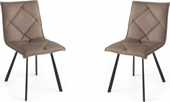 Sedia pranzo Ecopelle Tortora - moderno ROLL 2 sedie