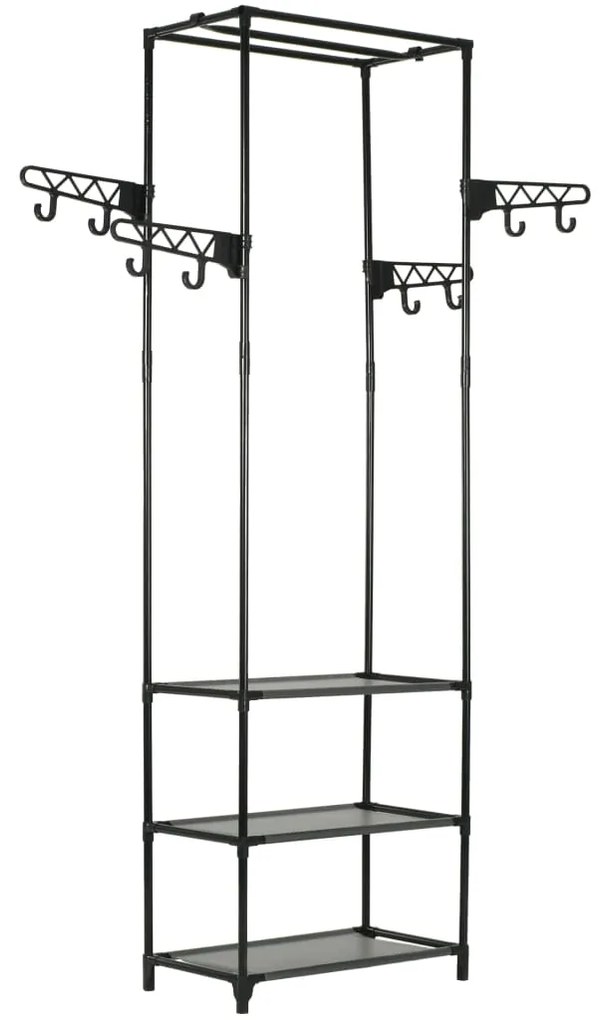 Appendiabiti Acciaio E Tessuto Non Tessuto 55x28,5x175cm Nero /