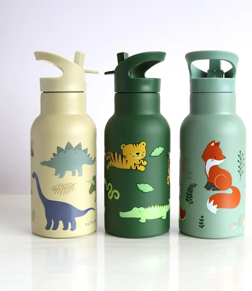 A Little Lovely Company - borraccia in acciaio inox, 350 ml - dinosauri