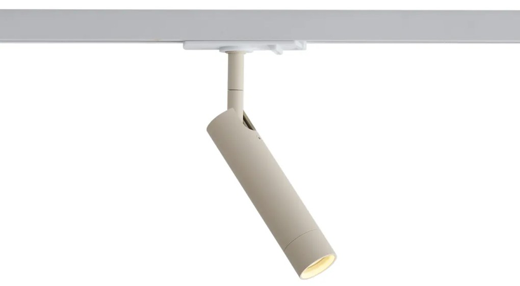 Faretto moderno beige e bianco per sistema a binario monofase - Iconic Ivy