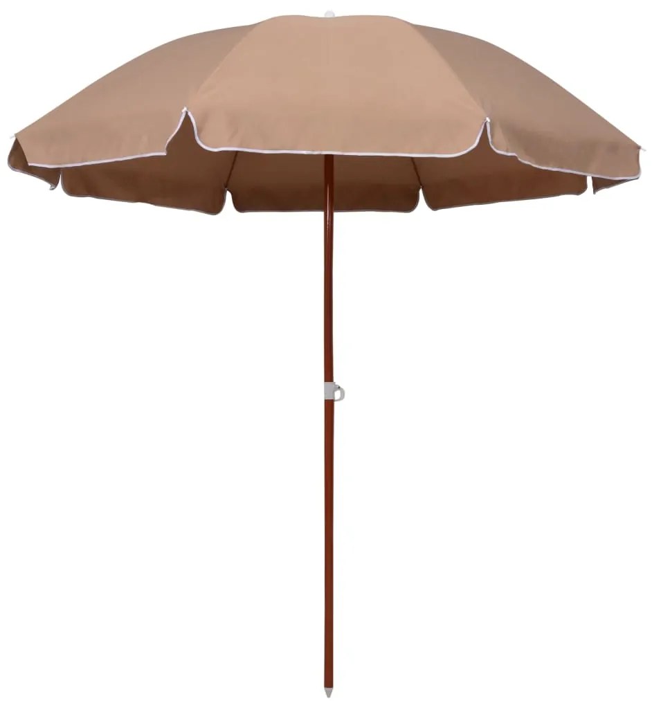 Ombrellone Da Giardino Con Palo İn Acciaio 240 Cm Tortora /
