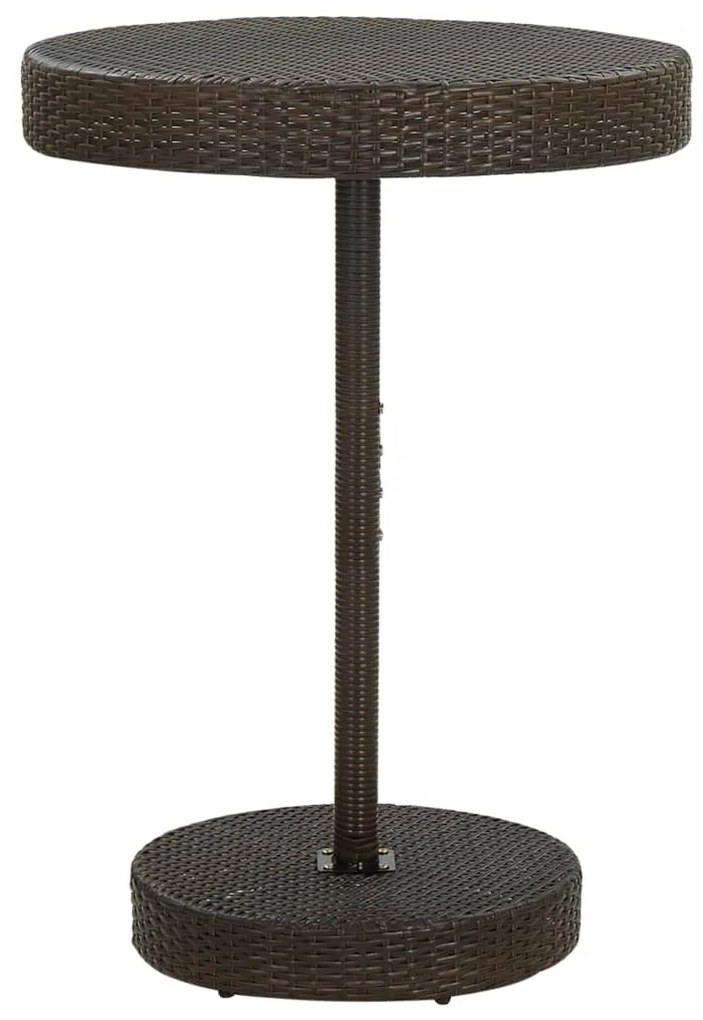 Set da bar da giardino 5 pz con cuscini in polyrattan marrone