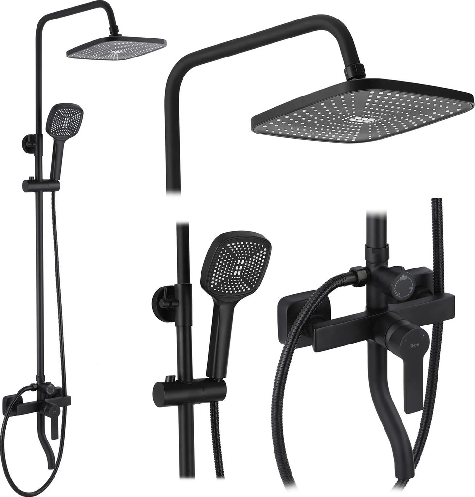 Set doccia REA ARGUS BLACK MATT