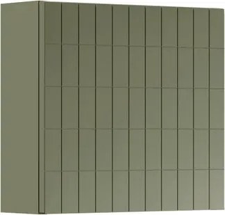 Pensile bagno Pixel Stripes laccato opaco verde salvia, 1 anta apertura da sinistra P 17 x L 40 x H 40 cm