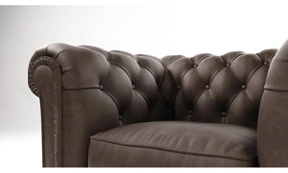 Poltrona in velluto marrone scuro Cambridge - Ropez