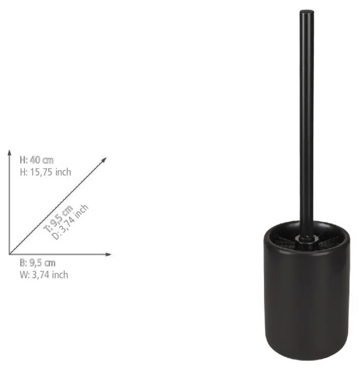 Scopino WC nero opaco in ceramica Olinda – Allstar