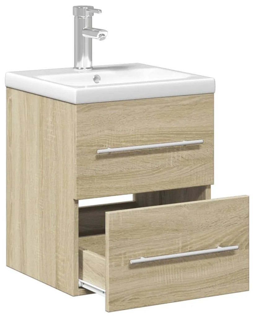 Mobile da bagno con lavabo integrato rovere sonoma