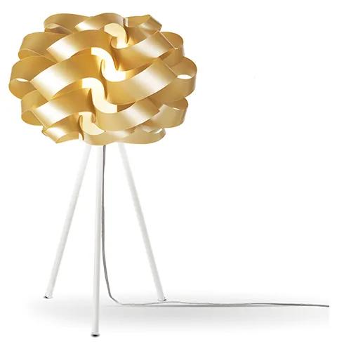 Lampada Da Tavolo A Treppiede 1 Luce Cloud In Polilux Oro Made In Italy