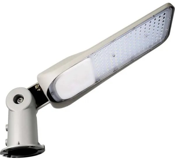 Lampione LED stradale 100W 6500K IP65 con sensore crepuscolare grigio