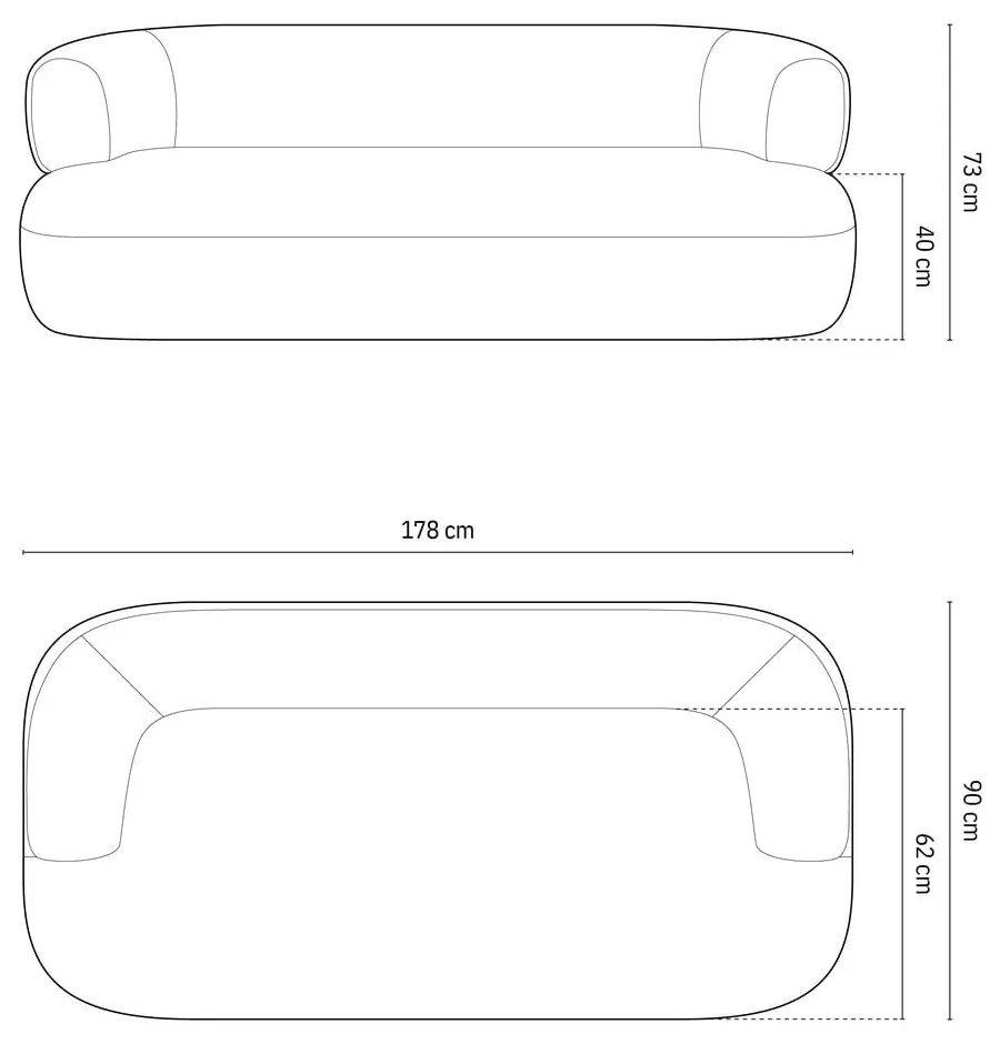 Divano verde bouclé 178 cm Jenny - Micadoni Home
