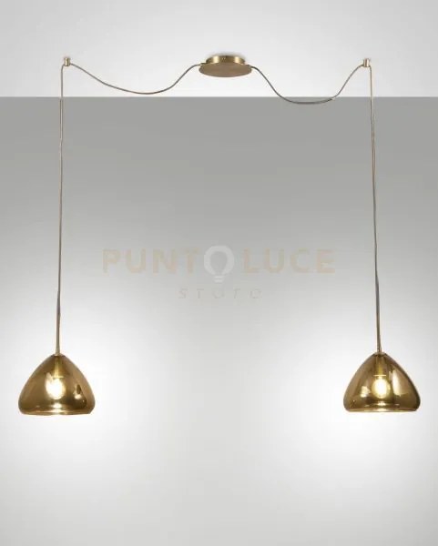 Glow sospensione ottone 2 luci 3667-42-118