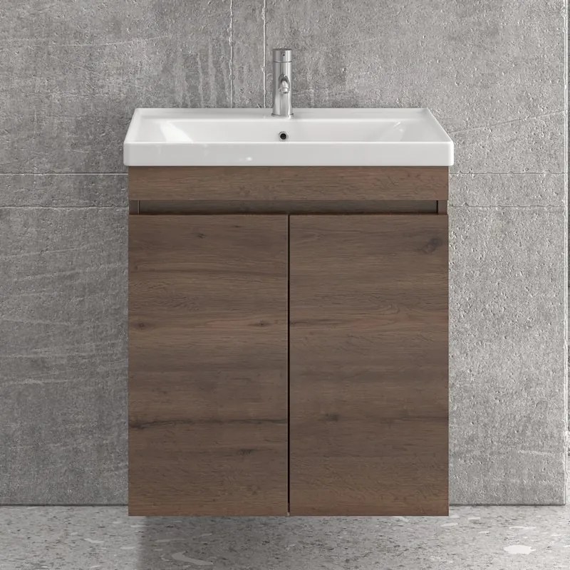 Mobile bagno sospeso da 65cm con lavabo incasso SV-65A - KAMALU