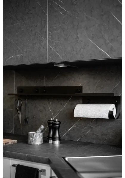 WENKO 71147800 - Mensola JET 25 x 7,5 cm nera