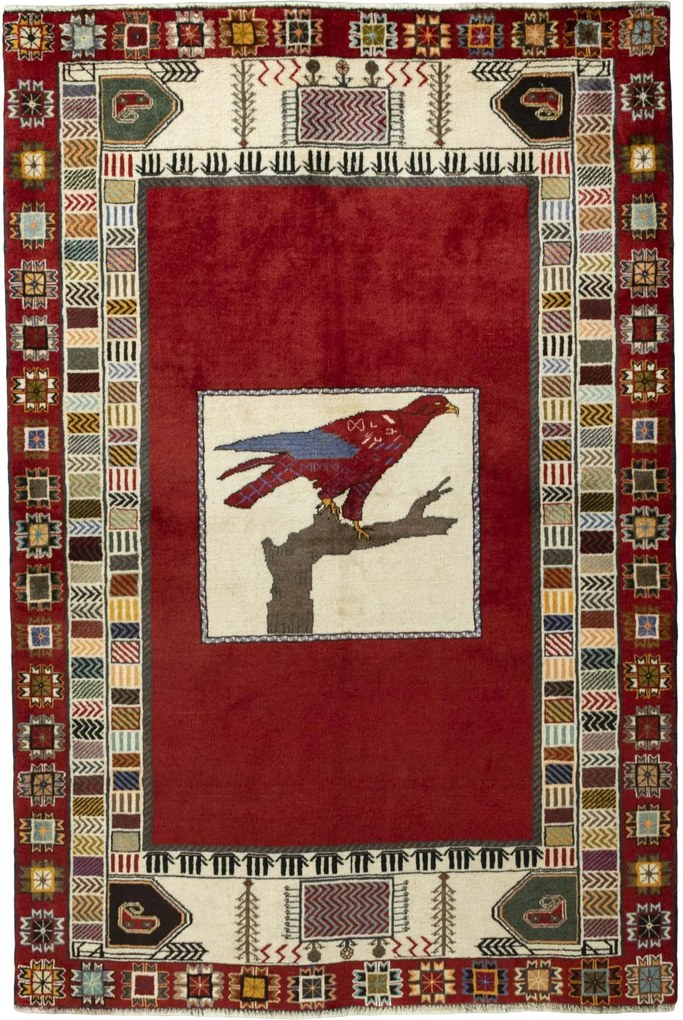 Gabbeh Tappeto persiano 130x200 Rosso (Iran) Annodato A Mano