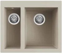 Lavello Elleci Incasso 2 vasche 59x50 Quadra 150 Keratek Plus Champagne LKQ15095