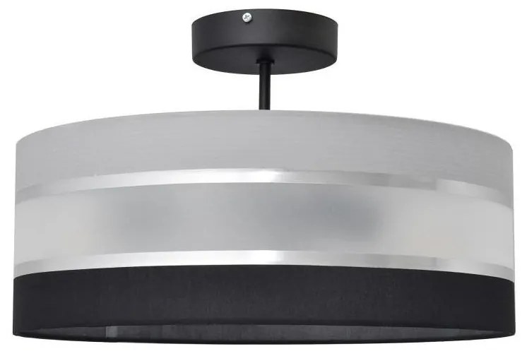 Lampadario a sospensione con supporto rigido HELEN 3xE27/15W/230V nero/grigio/cromo lucido